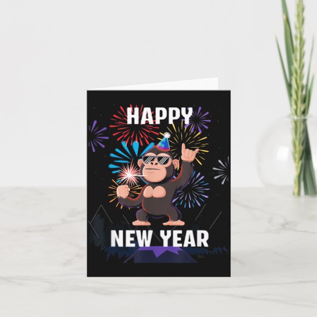 Happy New Year 2026 Funny Kids Bigfoot Lovers Part Card (Front)