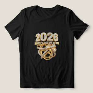 Happy New Year 2026 Glitter Tee for Women
