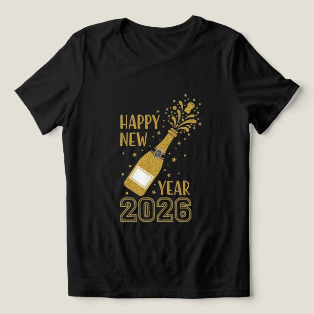  Happy New Year 2026 Glitter Tee for Women (Design Front)