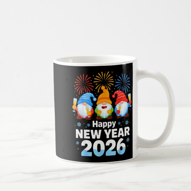 Happy New Year 2026 Gnome With Fireworks And Champ Coffee Mug (Right)