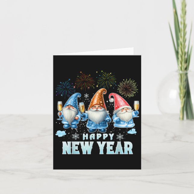 Happy New Year 2026 Gnomes Family Party New Years  Card (Front)