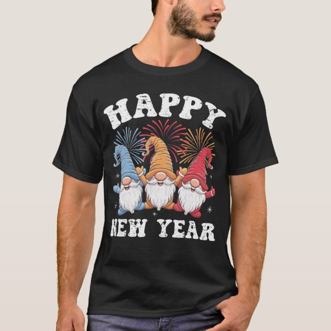 Happy New Year 2026 Gnomes Family Party New Years  T-Shirt (Front)