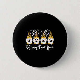 Happy New Year 2026 Gnomes Leopard Print Gnomies G Button