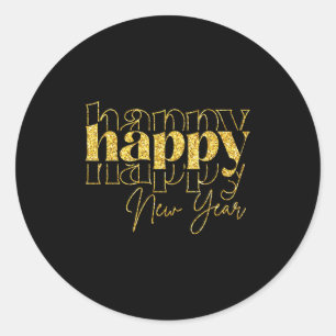 Happy New Year 2026 Gold Party Eve Family Xmas  Classic Round Sticker