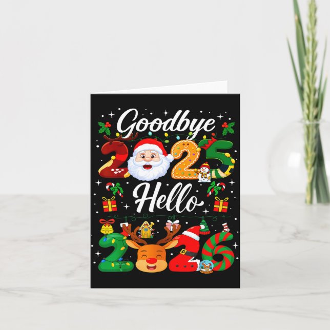 Happy New Year 2026 Goodbye 2025 Hello 2026  Card (Front)