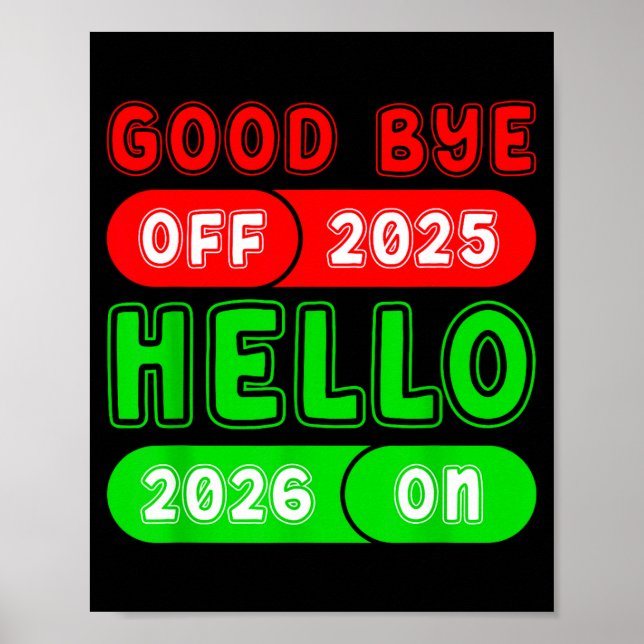Happy New Year 2026 Goodbye 2025 Hello 2026 Matchi Poster (Front)