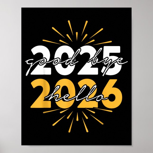 Happy New Year 2026 Goodbye 2025 Hello 2026  Poster (Front)