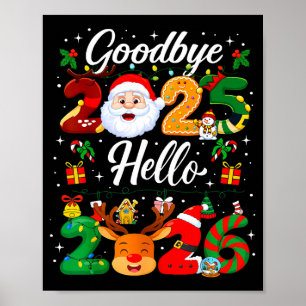 Happy New Year 2026 Goodbye 2025 Hello 2026  Poster