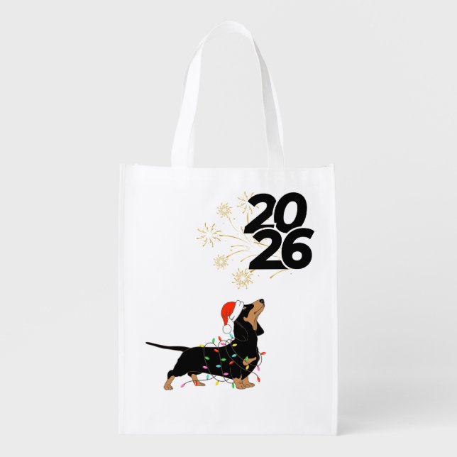 Happy New Year 2026 Grocery Bag (Front)
