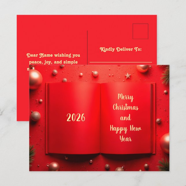 Happy New Year 2026 Holiday Postcard (Front/Back)