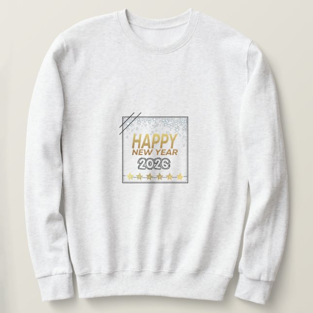 Happy New Year 2026 hoodie – Sparkling Gold (Design Front)