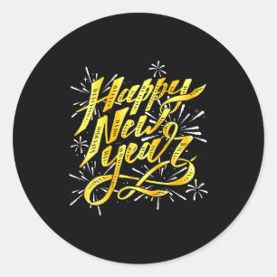 Happy New Year 2026 Men Women Kids New Year Eve Pa Classic Round Sticker