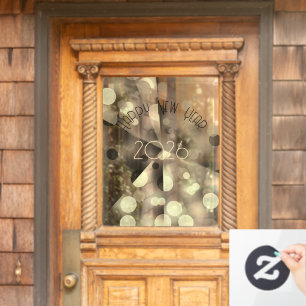 Happy new year 2026 modern gold bubbles window cling