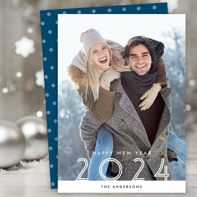 Happy New Year 2026 Modern Photo Holiday Card (Creator Uploaded)