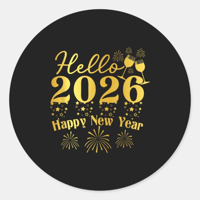Happy New Year 2026 New Year Party Family Friends  Classic Round Sticker (Front)