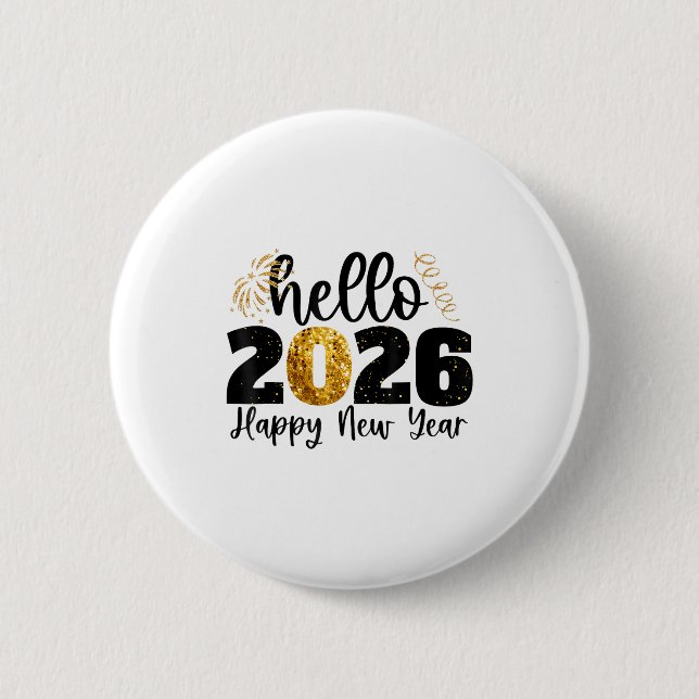 Happy New Year 2026 New Year Party Friends Family  Button (Front)