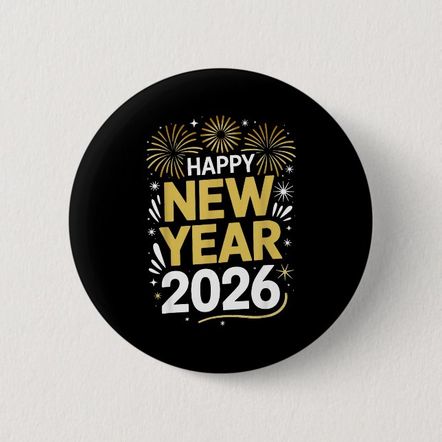 Happy New Year 2026 - New Year's Eve 2026  Button (Front)
