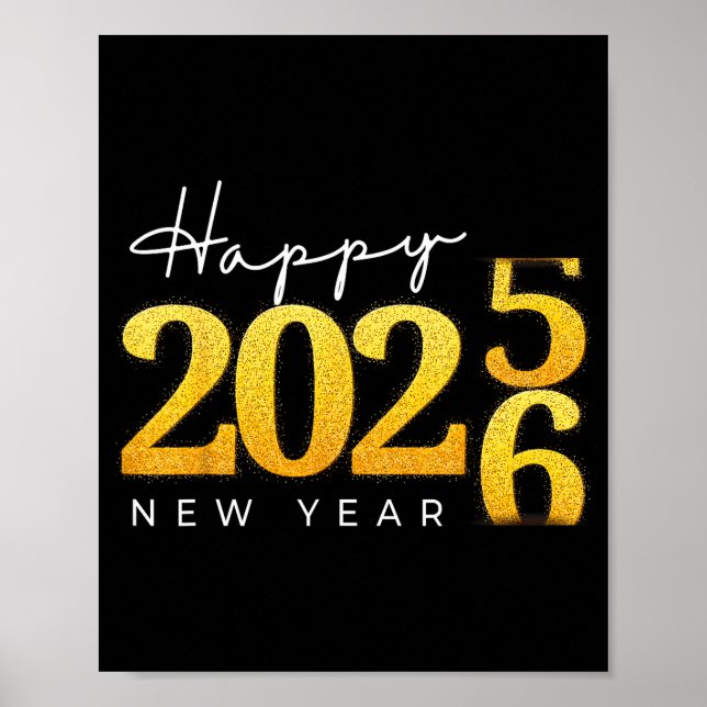 Happy New Year 2026 New Year's Eve Countdown Party Poster (Front)