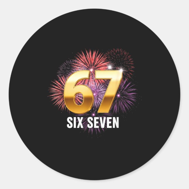 Happy New Year 2026 New Year's Eve Party 67 Six Se Classic Round Sticker (Front)