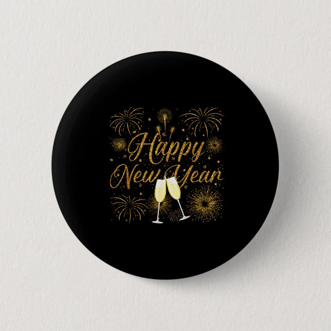 Happy New Year 2026 New Years Eve Party Countdown  Button (Front)