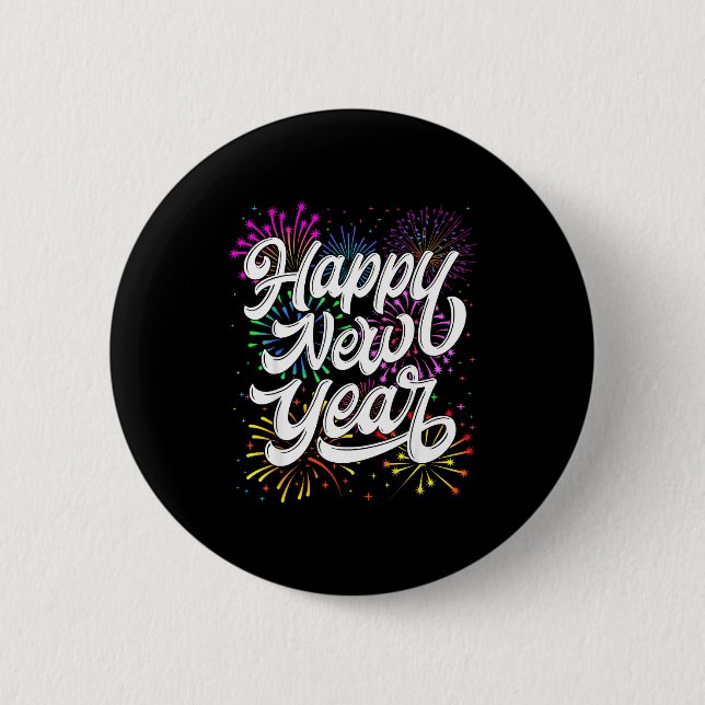 Happy New Year 2026 New Year's Eve Party Countdown Button (Front)