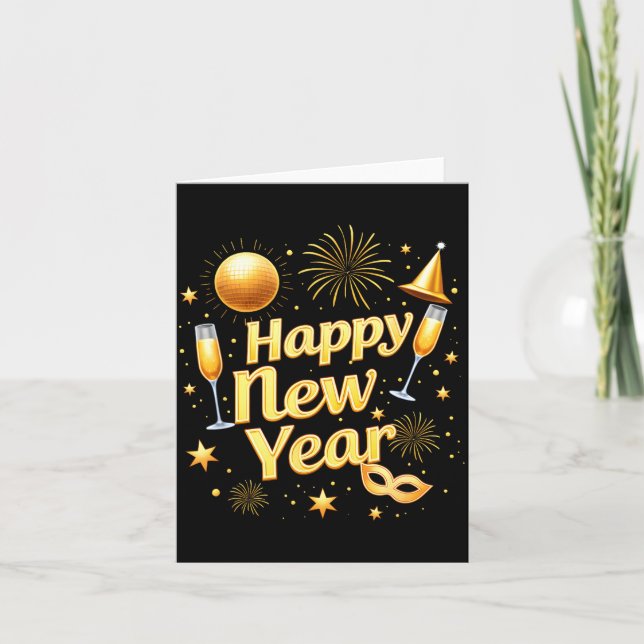Happy New Year 2026 New Years Eve Party Countdown  Card (Front)
