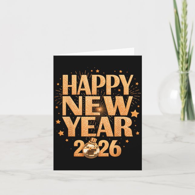Happy New Year 2026 New Years Eve Party Countdown  Card (Front)