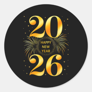 Happy New Year 2026 New Year's Eve Party Countdown Classic Round Sticker