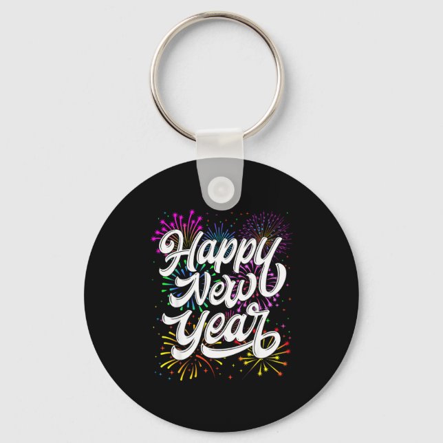 Happy New Year 2026 New Year's Eve Party Countdown Keychain (Front)