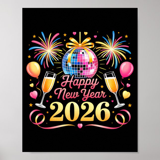 Happy New Year 2026 New Years Eve Party Countdown  Poster (Front)