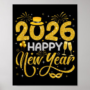 Happy New Year 2026 New Years Eve Party Countdown Poster