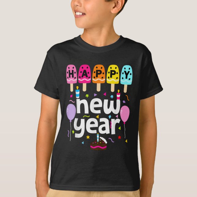 Happy New Year 2026 New Years Eve Party Kids Girls T-Shirt (Front)