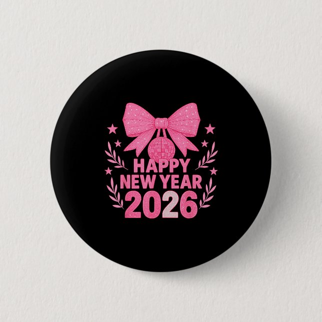 Happy New Year 2026 Nk Bow Coquette Family  Button (Front)
