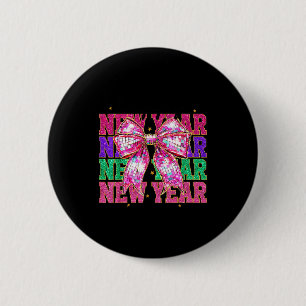Happy New Year 2026 Nk Coquette Bow Disco Ball Cou Button