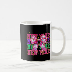Happy New Year 2026 Nk Coquette Bow Disco Ball Cou Coffee Mug