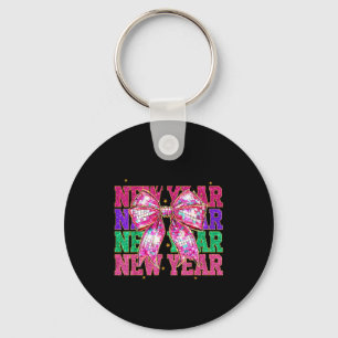 Happy New Year 2026 Nk Coquette Bow Disco Ball Cou Keychain
