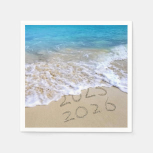 Happy New Year 2026 Ocean Beach Napkins