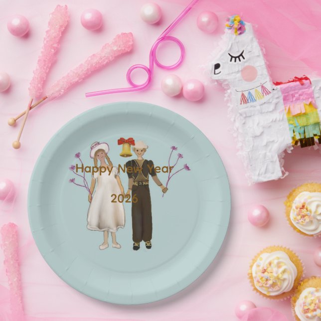 Happy New Year 2026 Paper Plates (Party)