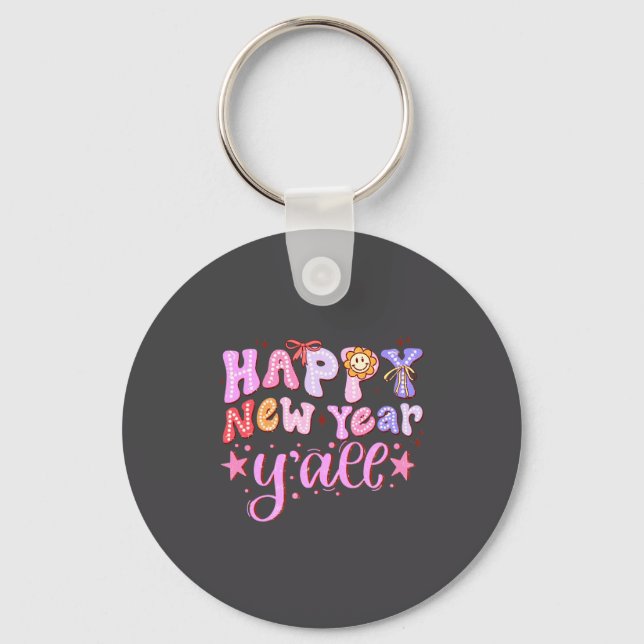 Happy New Year 2026 Party Countdown New Years Y'al Keychain (Front)