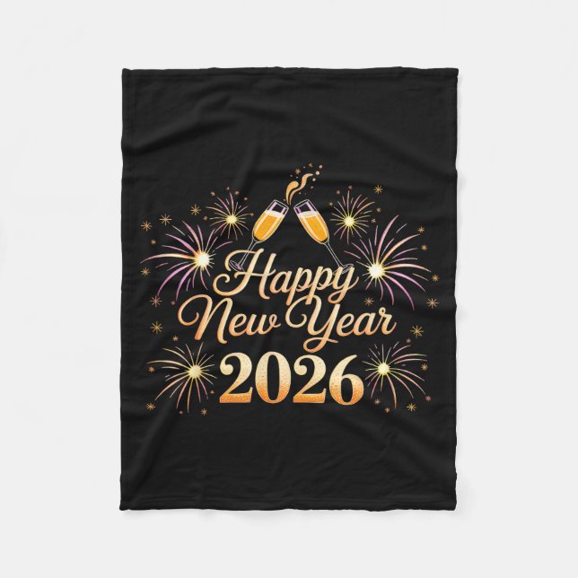 Happy New Year 2026 Party  Fleece Blanket (Front)
