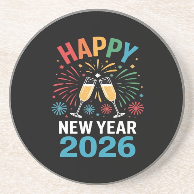 Happy New Year 2026 Party Funny New Years Eve 2026 Coaster (Front)