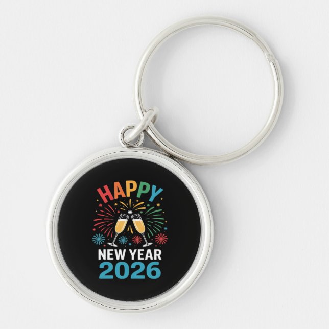 Happy New Year 2026 Party Funny New Years Eve 2026 Keychain (Front)