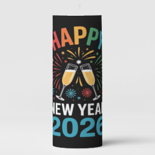 Happy New Year 2026 Party Funny New Years Eve 2026 Pillar Candle