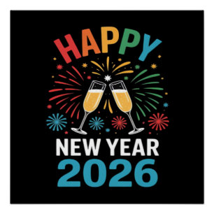 Happy New Year 2026 Party Funny New Years Eve 2026 Poster