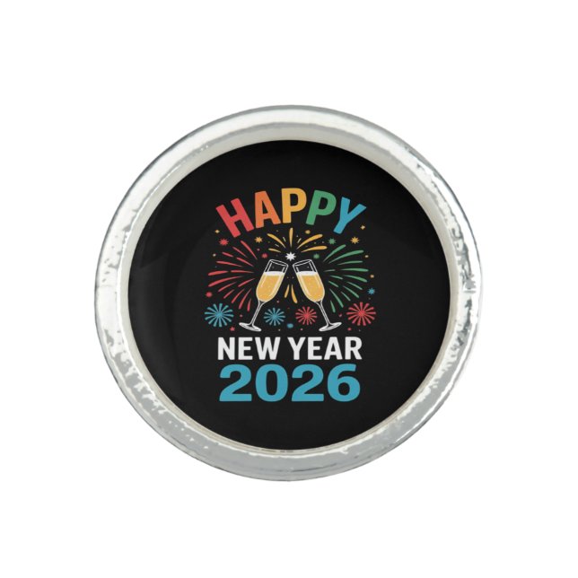 Happy New Year 2026 Party Funny New Years Eve 2026 Ring (Front)