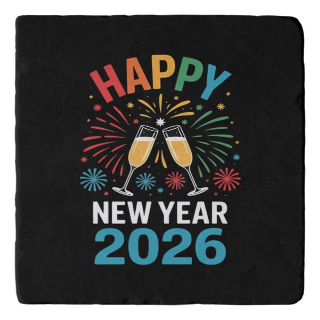 Happy New Year 2026 Party Funny New Years Eve 2026 Trivet (Front)
