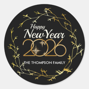 Happy New Year 2026 Personalized cercle Sticker
