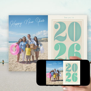 Happy New Year 2026 Photo Card Bold typography