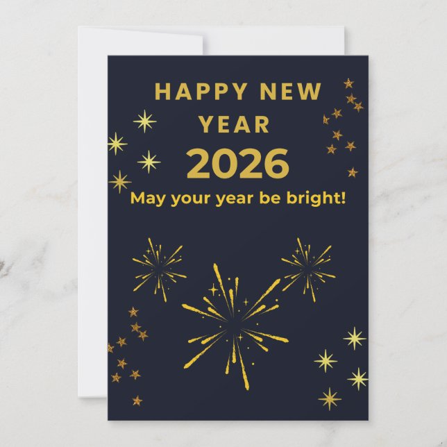Happy New Year 2026 Printable Greeting Card | Mini (Front)