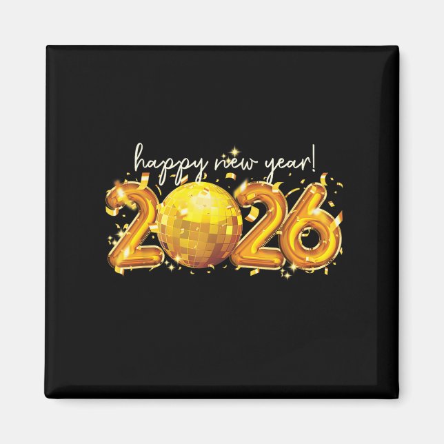 Happy New Year 2026 Retro Ball Celebration  Magnet (Front)